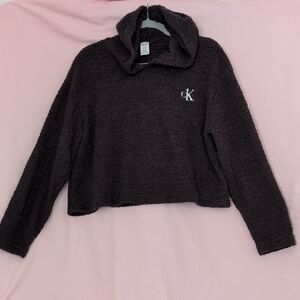 Calvin Klein Women's Charcoal Hooded Sweatshirt